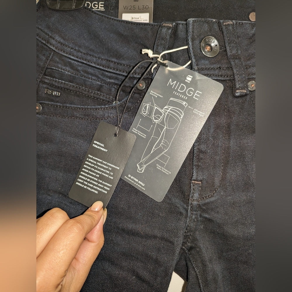 15. NWT G-STAR MIDGE STRAIGHT JEANS IN DARK AGED - Picture 6 of 11